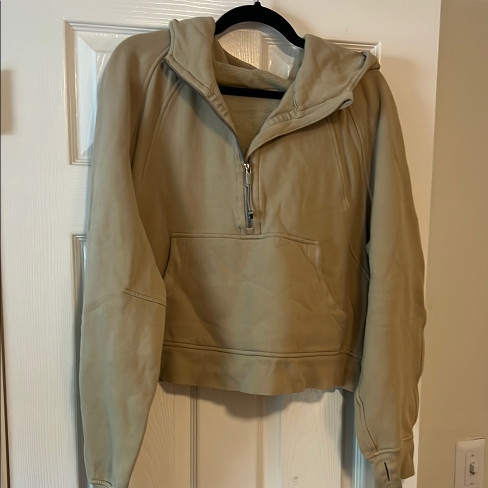Lululemon Tan Scuba Half-Zip Hoodie